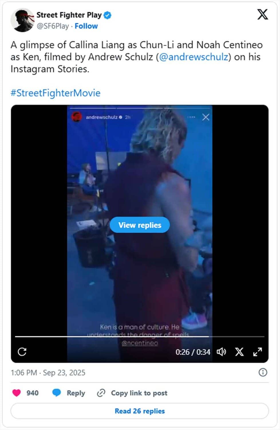 Primera imagen del look de Ken y Chun-Li en Street Fighter ken y chun-li en street fighter