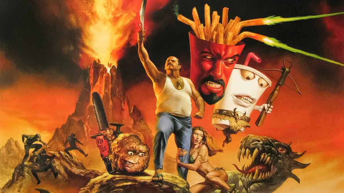 Aqua Teen Hunger Force Colon Movie Film For Theaters de cartel de Boris Vallejo y Julie Bell