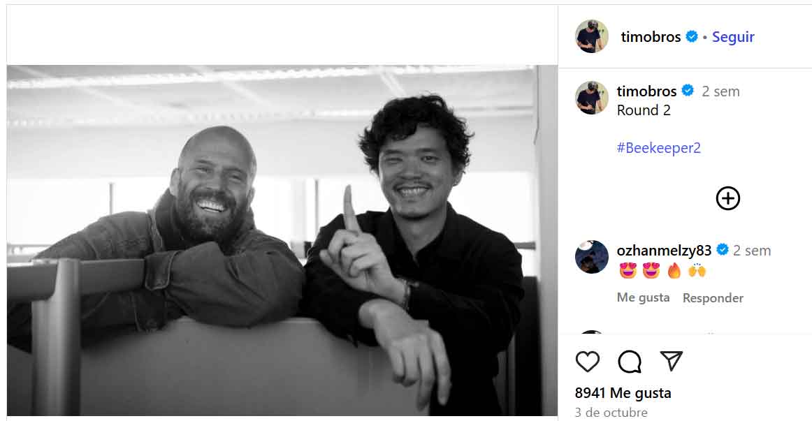 Jason Statham en el rodaje de The Beekeeper 2