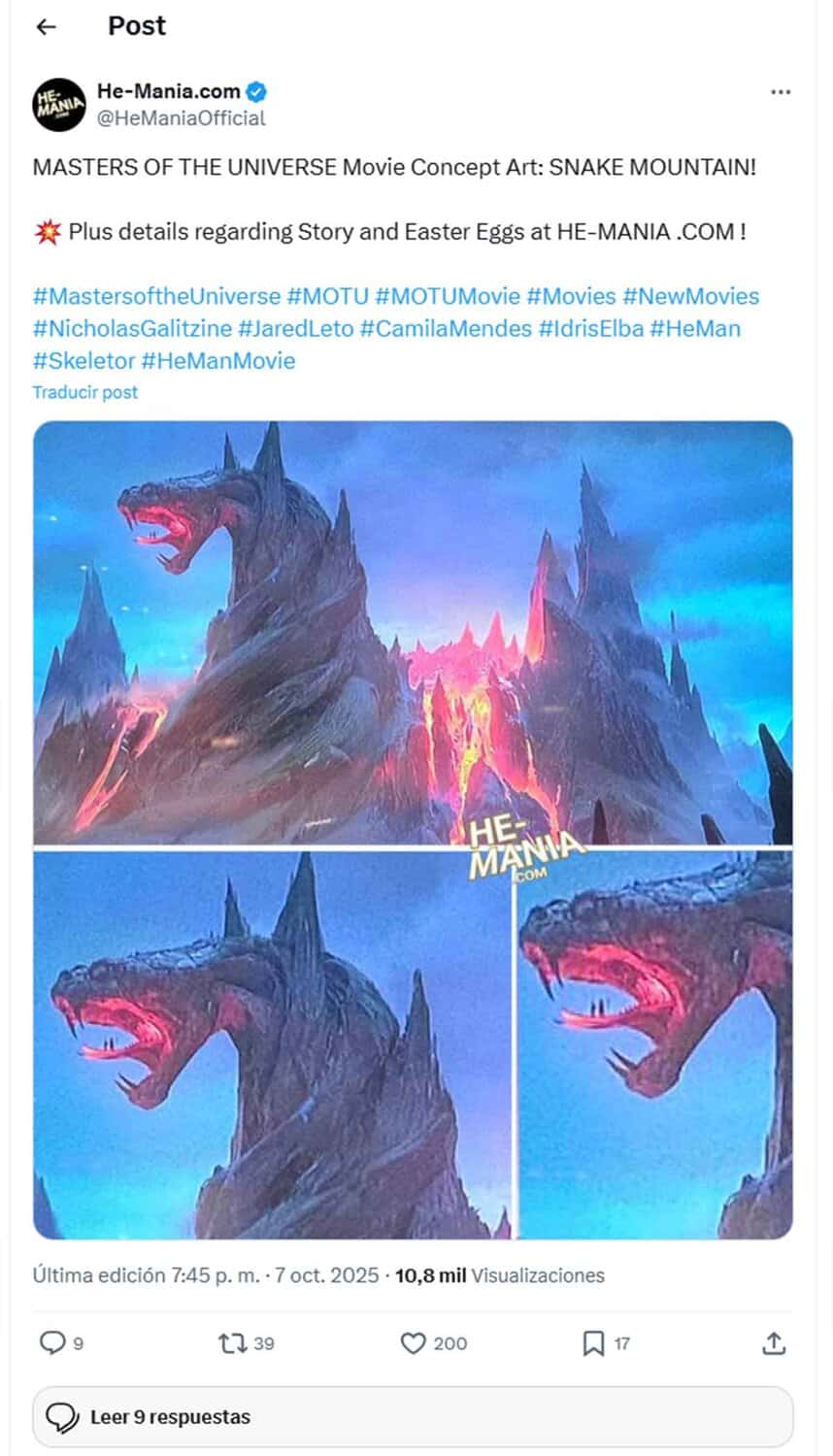 Primera imagen (Concept Art) de la Snake Mountain de Skeletor en Masters of the Universe (2026)