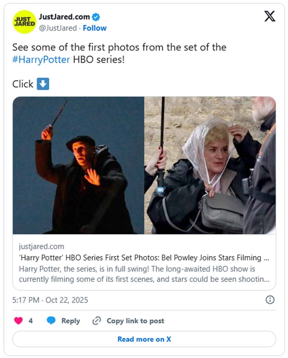 Primera imagen de una escena de la serie de Harry Potter no incluida en las películas