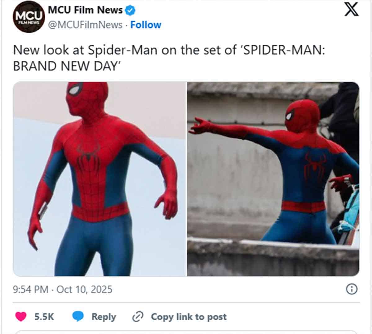 nuevo traje de Tom Holland en Spider-Man 4