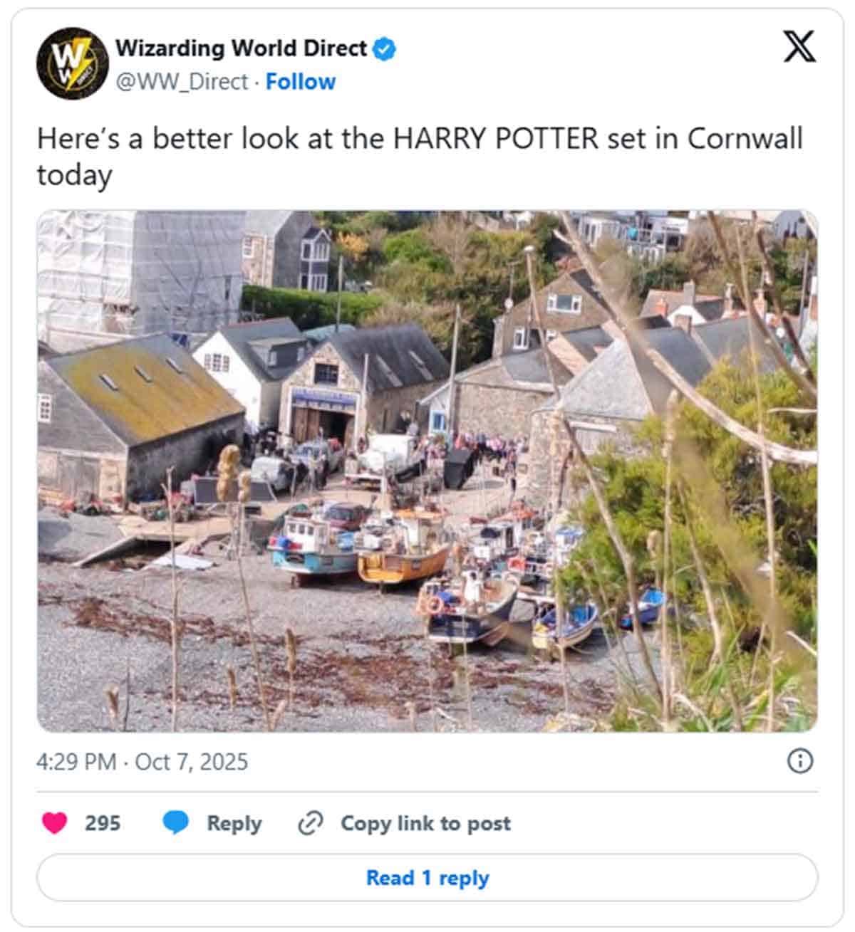 Primera imagen del rodaje de una escena original de la serie de Harry Potter