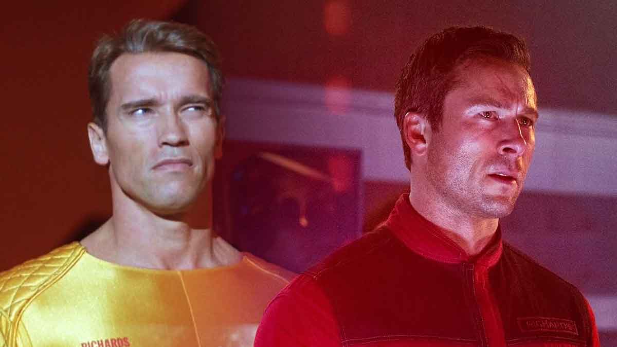 arnold schwarzenegger y glen powell the running man