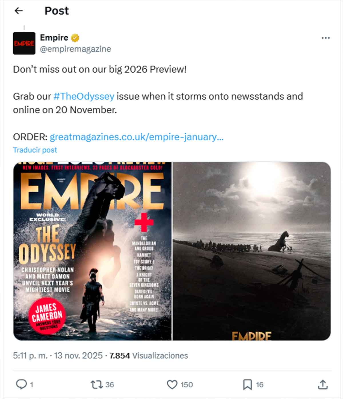 Matt Damon en The Odyssey