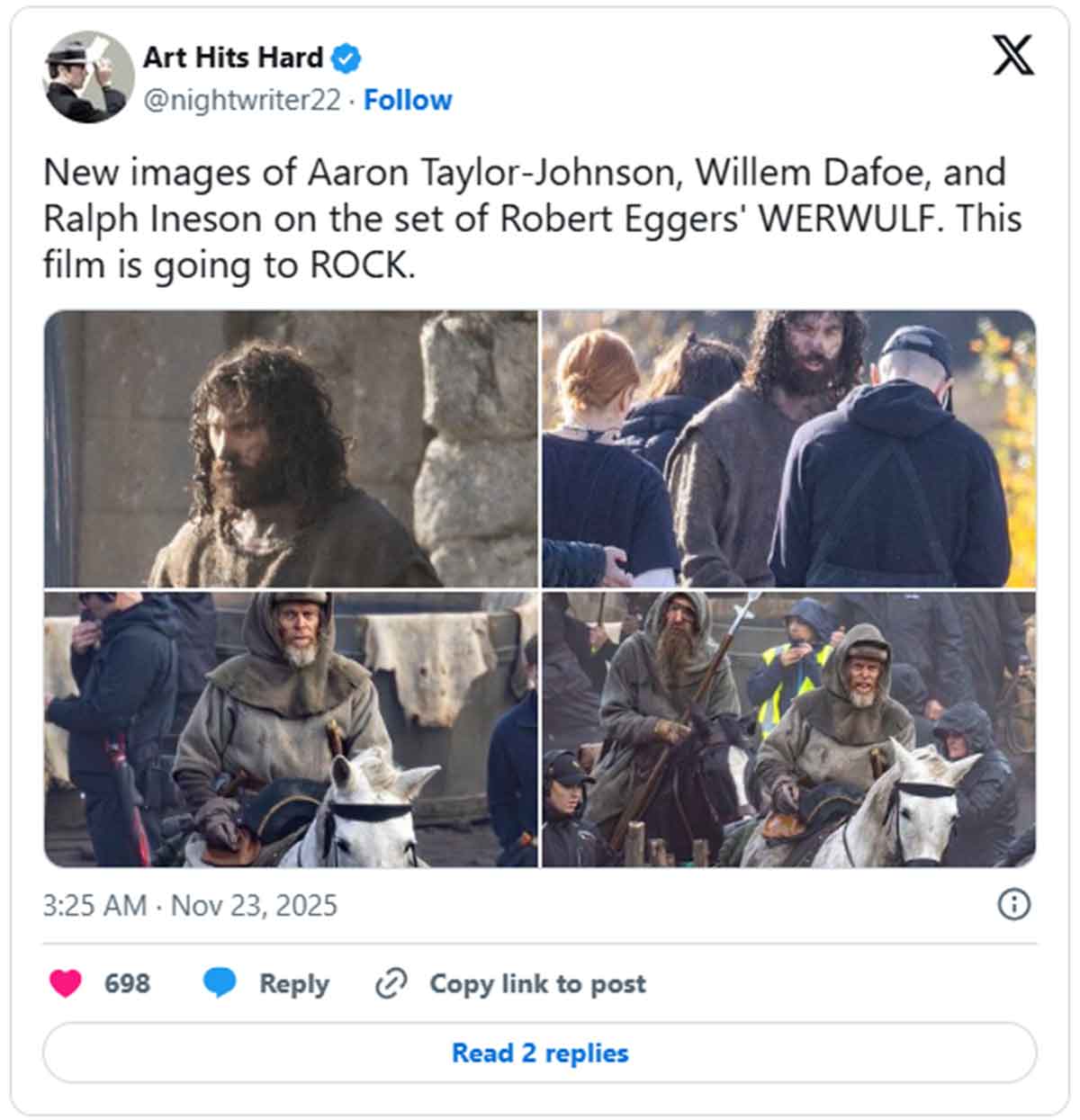 Willem Dafoe y Lily-Rose Depp en Werwulf