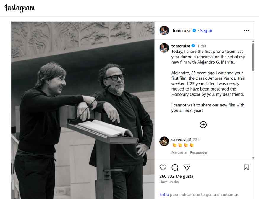 Tom Cruise y Alejandro G. Iñárritu