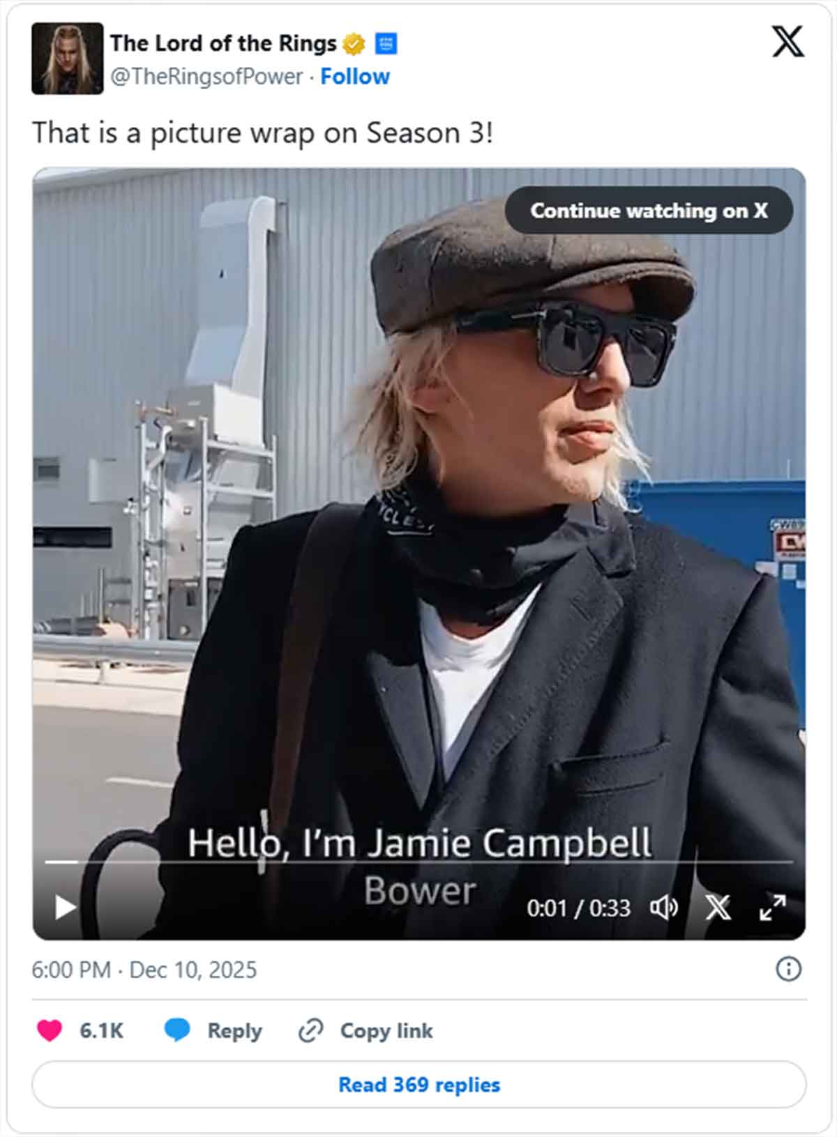 Primera imagen del fichaje sorpresa de Los Anillos de Poder temporada 3 jamie campbell bower los anillos de poder