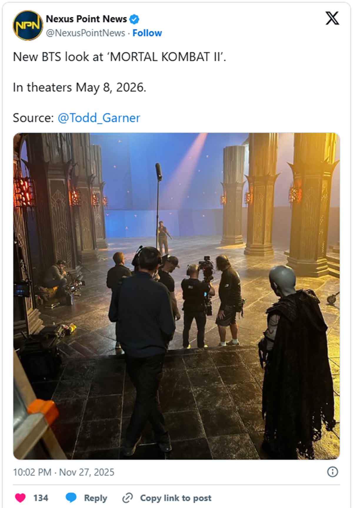 Primera imagen del Necromancer en Mortal Kombat 2 (2026)