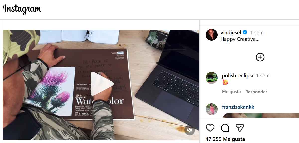 Vin Diesel en Instagram