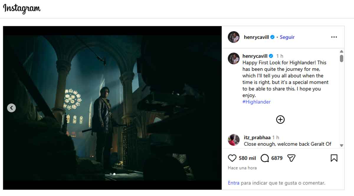 primera imagen de henry cavill como connor macleod en highlander