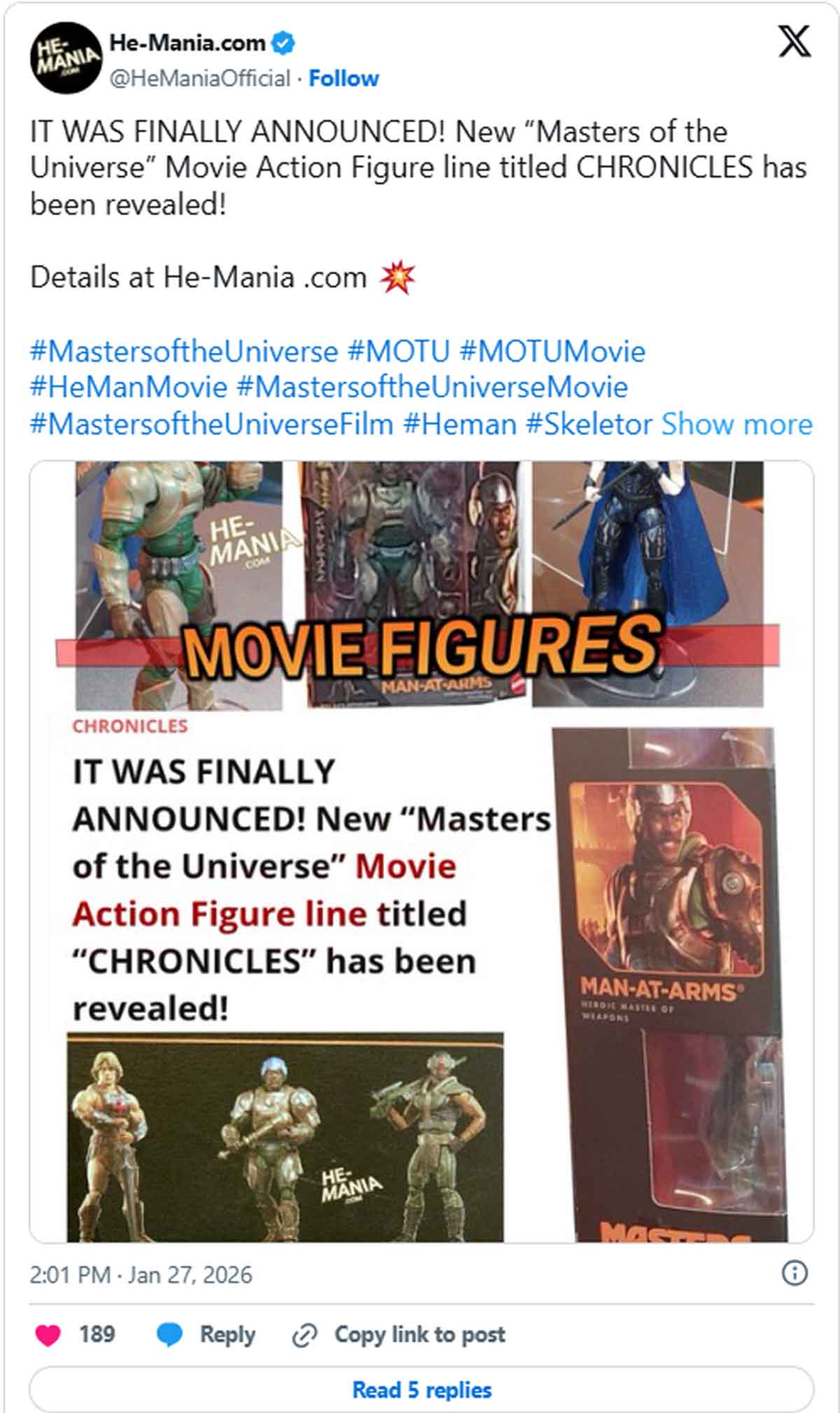 primera imagen de las figuras de acción de masters of the universe (2026)