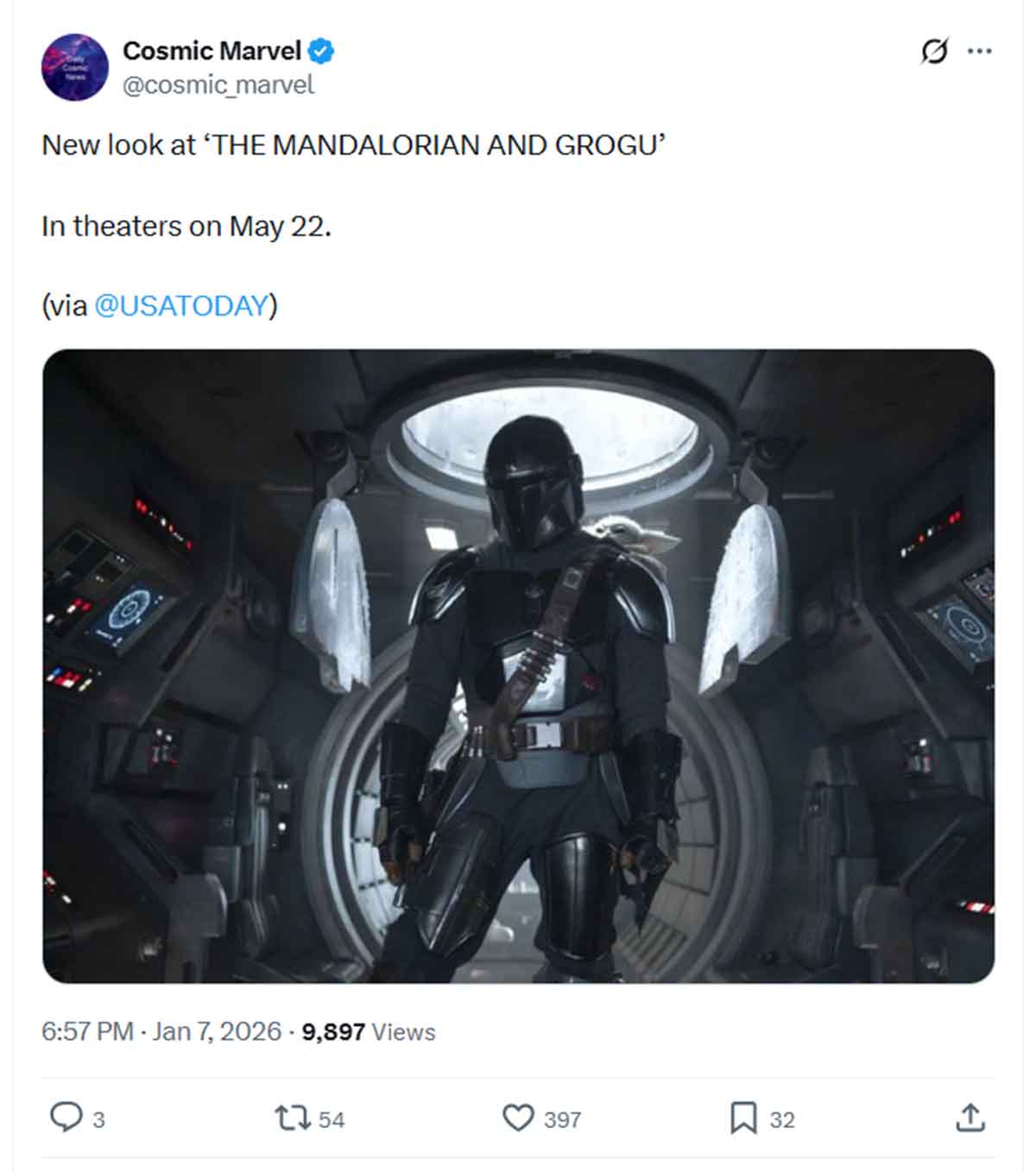 imagen de the mandalorian and grogu en su nave