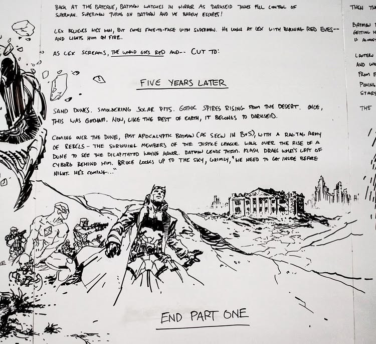 así se veían los storyboards de la liga de la justicia 2