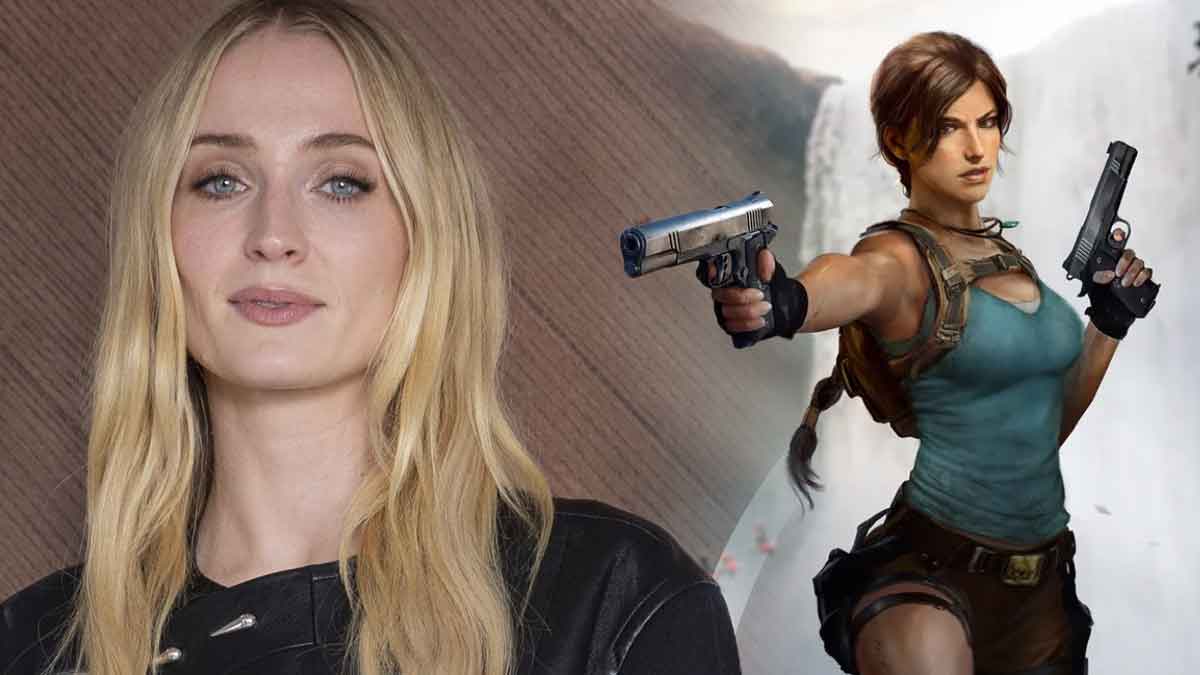 sophie turner como lara croft de tomb raider para prime video