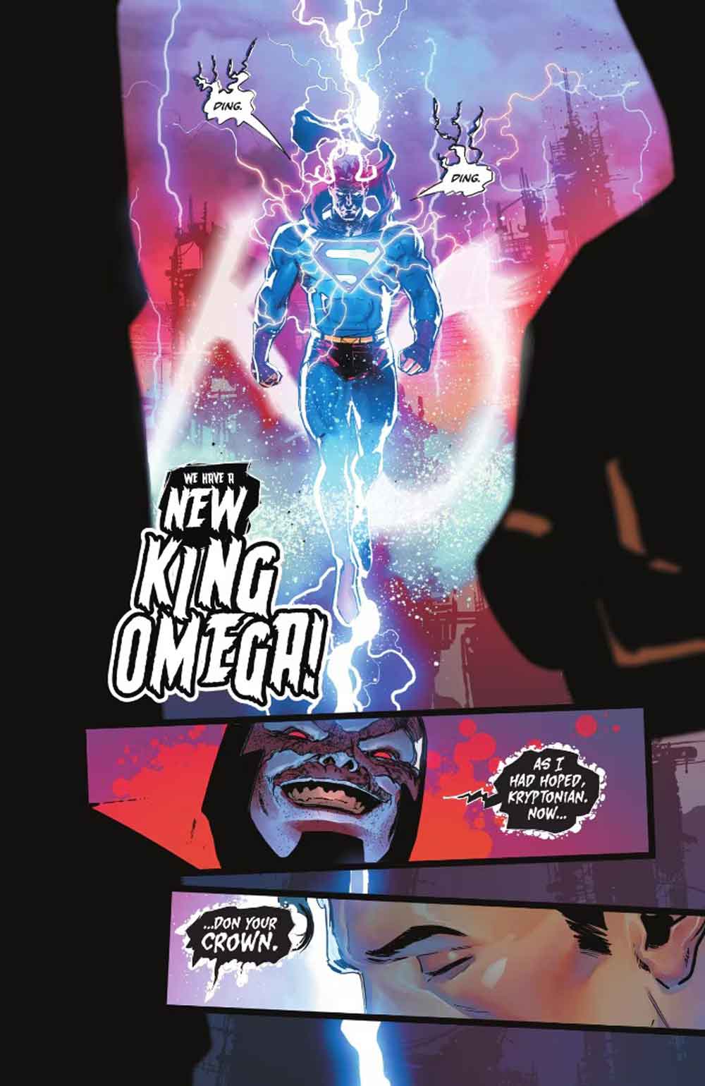 superman se convierte en king omega: el momento m&aacute;s poderoso del evento dc