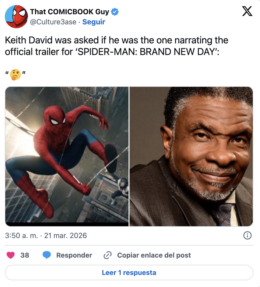 respuesta de keith david a si estar&aacute; en spider-man 4