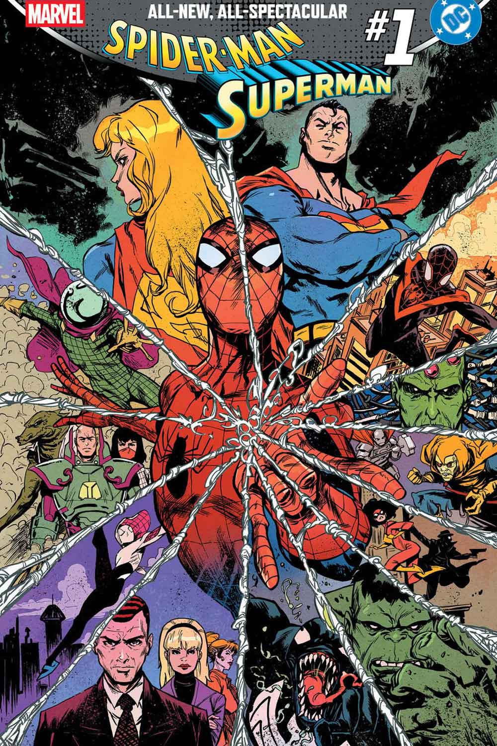 superman/spider-man marvel y dc comics