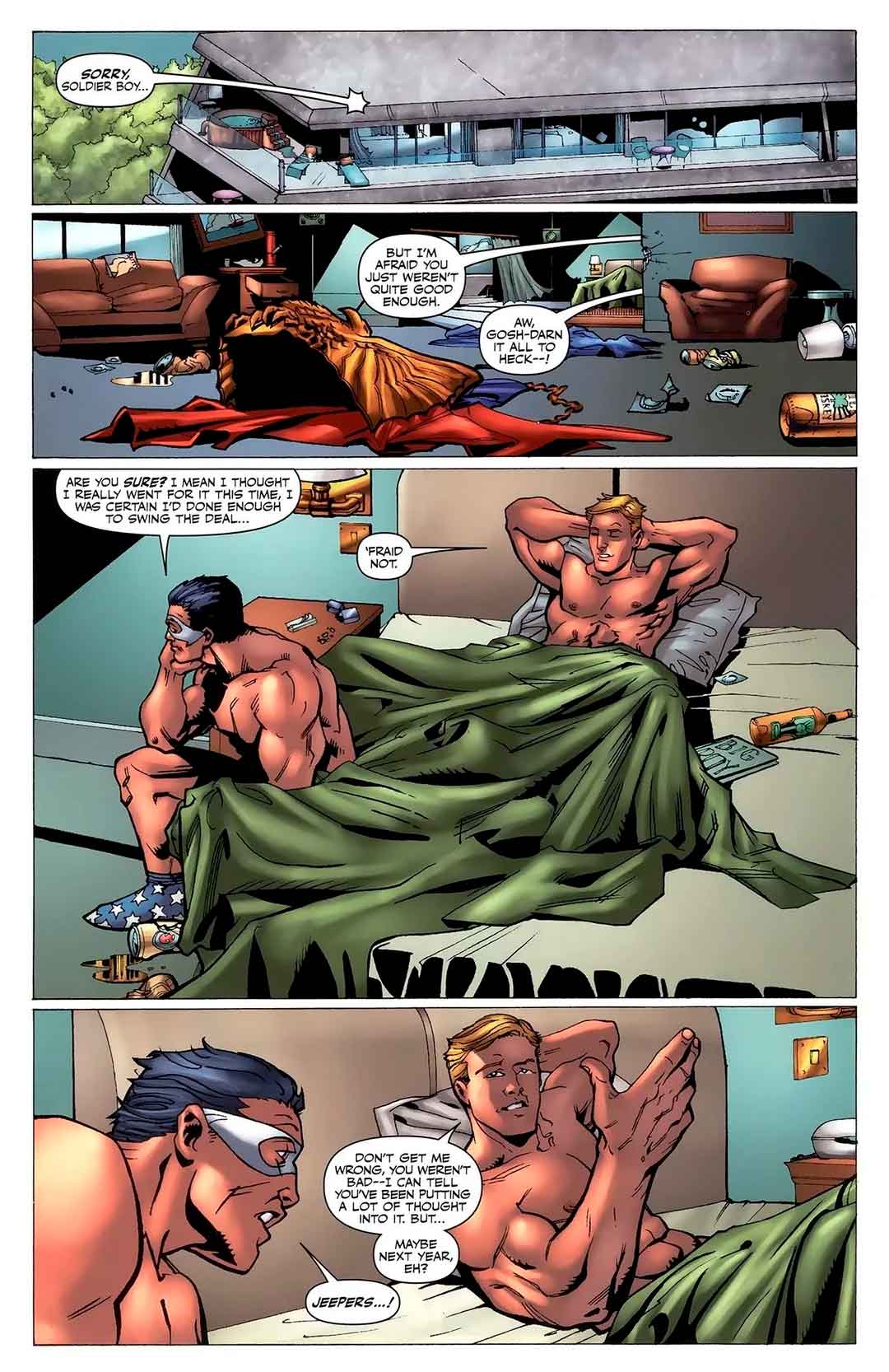 the boys temporada 5 incluye un gui&ntilde;o a los c&oacute;mics en una escena entre homelander y soldier boy