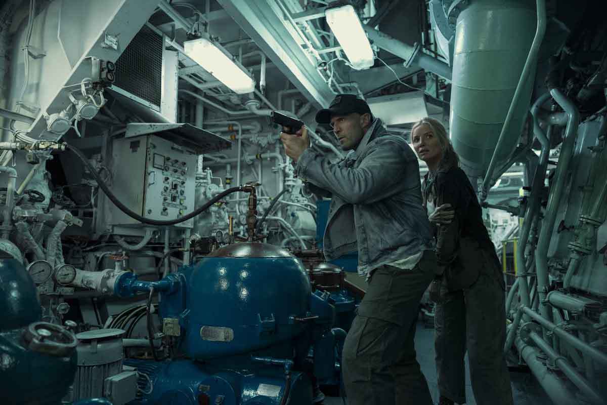 "mutiny" - jason statham as cole reed and annabelle wallis as angie ellis in mutiny.
